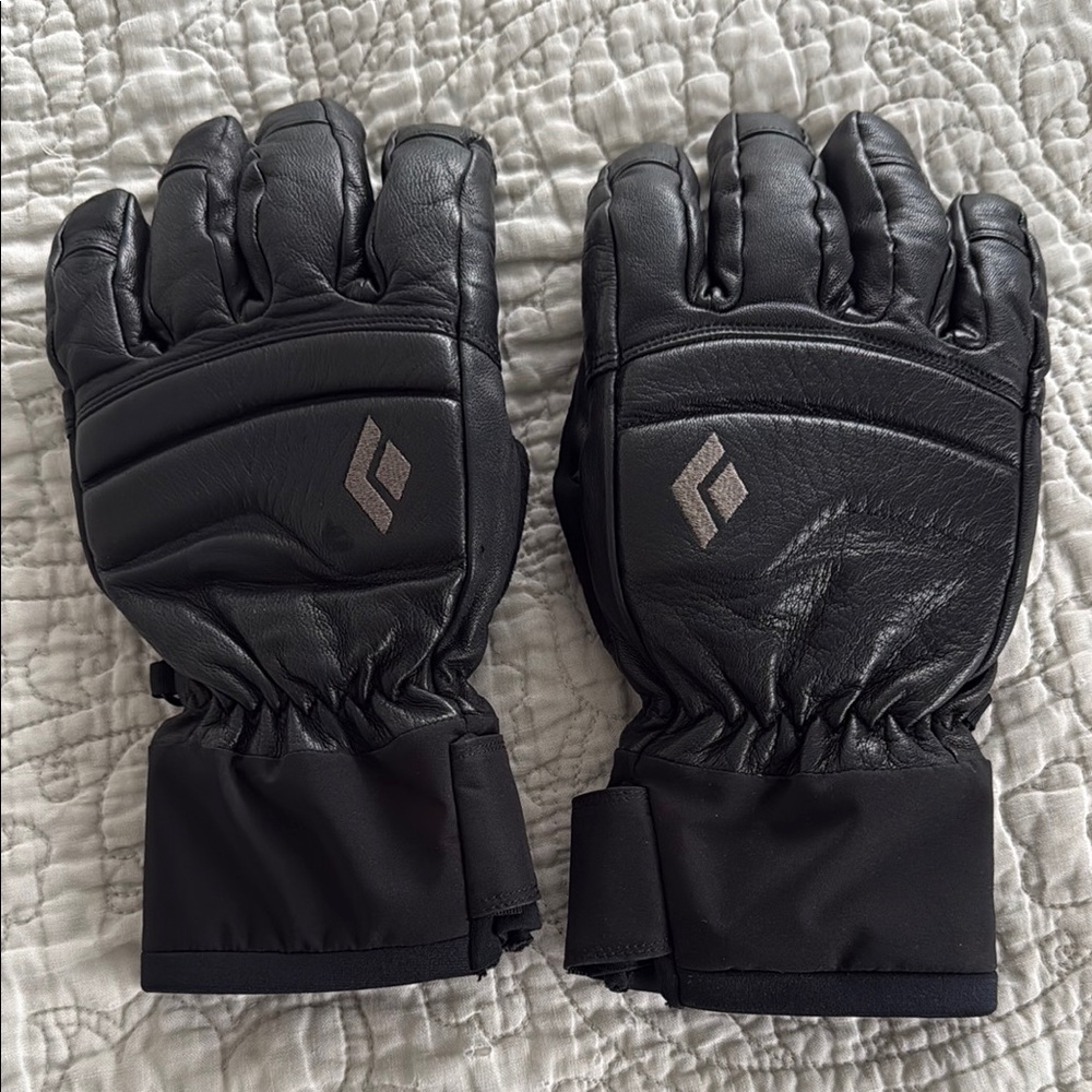 Black Diamond waterproof leather gloves, Medium